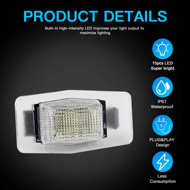2XLED License Plate Light LED Number Plate Lamp No Error For Mazda Protege MPV Tribute Miata Mx5 mk2 Ford Escape Mercury Mariner