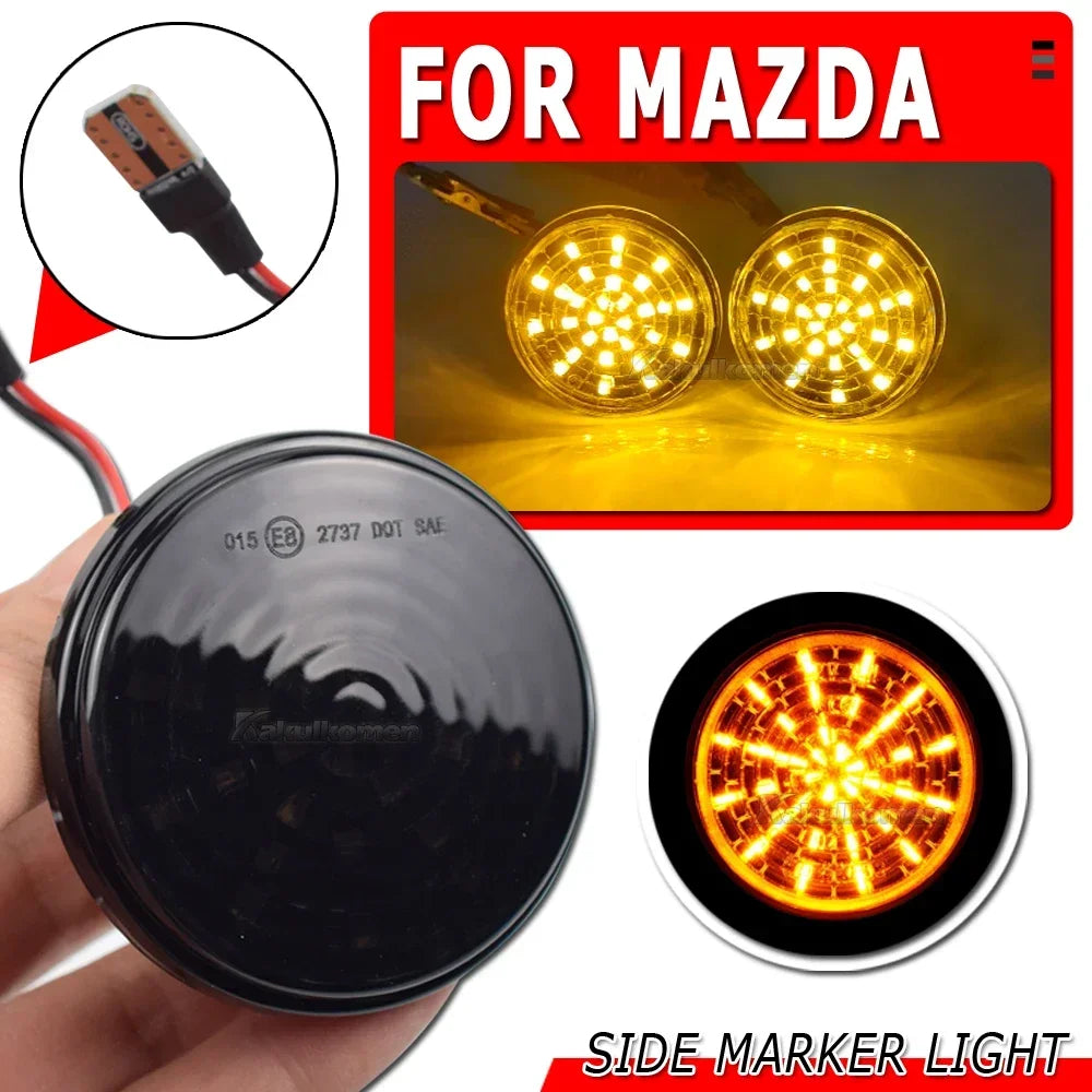 2Pcs Led Dynamic Blinker Indicator Side Marker Turn Signal Light Accessorie For Mazda MX5 Miata Mk1 Mk2 Mk3 1989-2015 Na Nb Nc