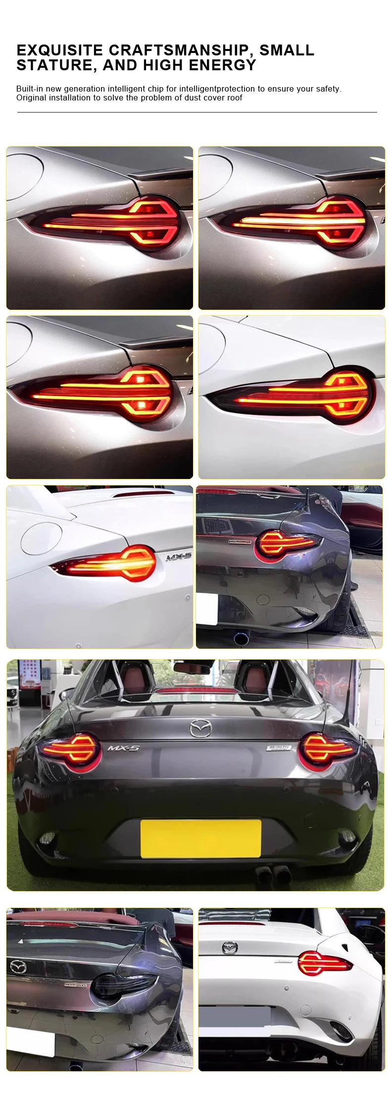 A Pair of Fashion For Mazda MX-5 MX5 ND15 2015-2022 Exterior Rear Lamp LED Taillight Assembly Auto Modified Tool Car Accessories