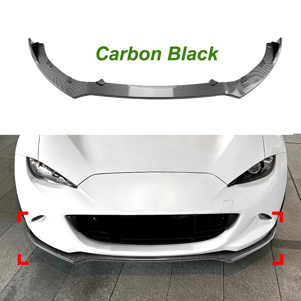 For Mazda MX-5/ Miata ND 2016+ Front Bumper Shovel Front Lip Spoiler Exterior Modification Glossy Black ﻿