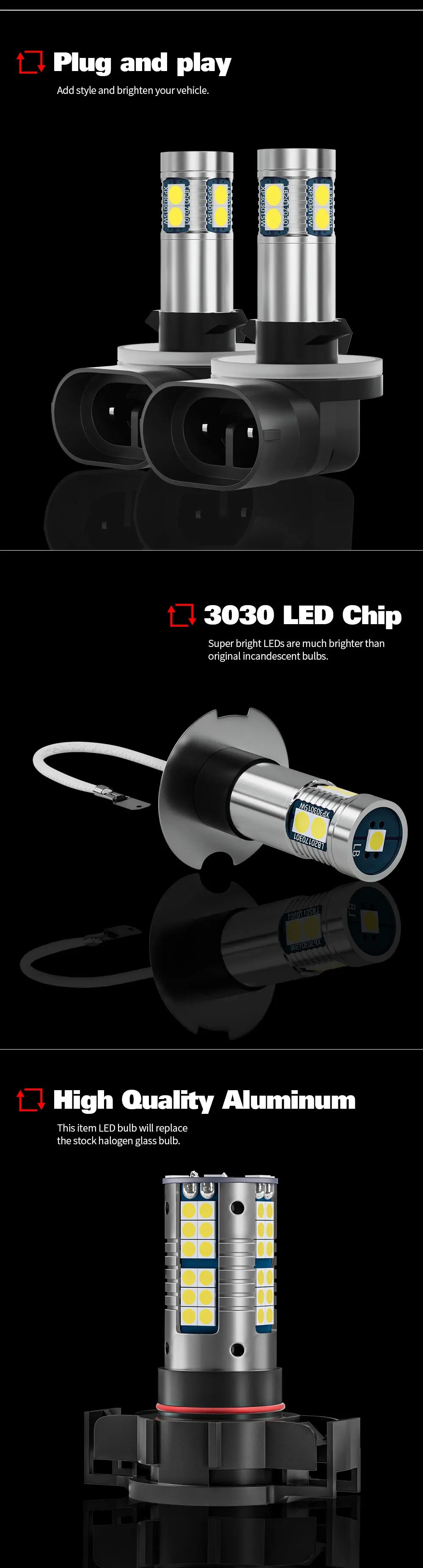 For Mazda MX-5 MX 5 MX5 NC 2006-2015 Accessories 2pcs LED Fog Light 2007 2008 2009 2010 2011 2012 2013 2014