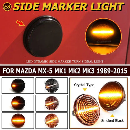2Pcs Led Dynamic Blinker Indicator Side Marker Turn Signal Light Accessorie For Mazda MX5 Miata Mk1 Mk2 Mk3 1989-2015 Na Nb Nc