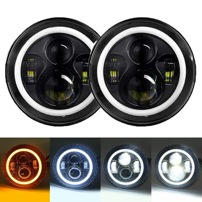 Fit 90-97 Mazda Miata MX-5 MX5 Car 7Inch Led Headlight Round Angel Eyes Halo Front DRL Lights For Land Rover Defender 90 110