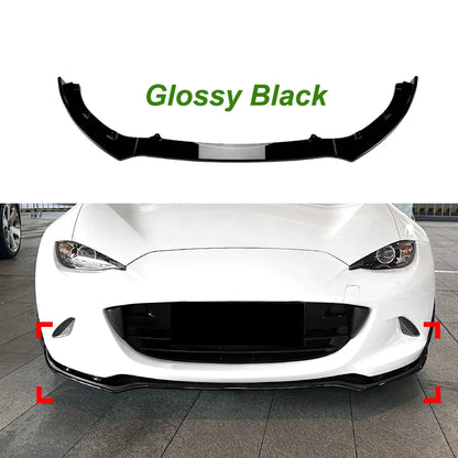 For Mazda MX-5/ Miata ND 2016+ Front Bumper Shovel Front Lip Spoiler Exterior Modification Glossy Black ﻿