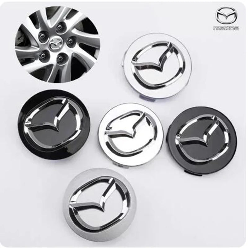 4Pcs 56mm/60mm Car Wheel Center Hub Caps Rim Cover Badge Emblem For Mazda 2 3 5 6 323 626 CX3 CX5 CX30 RX8 MX5 Atenza Axela MS