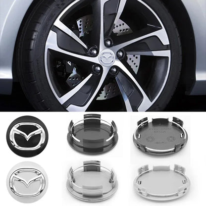 4Pcs 56mm/60mm Car Wheel Center Hub Caps Rim Cover Badge Emblem For Mazda 2 3 5 6 323 626 CX3 CX5 CX30 RX8 MX5 Atenza Axela MS