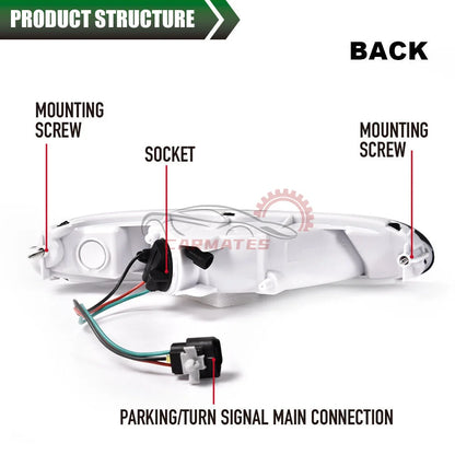 Front Bumper Signal Lights Fit for 1990-1997 Mazda MX-5 Miata Fog/driving Lights Halogen Fog/driving Lamp