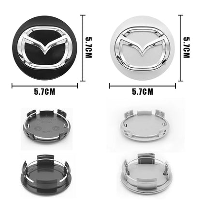 4Pcs 56mm/60mm Car Wheel Center Hub Caps Rim Cover Badge Emblem For Mazda 2 3 5 6 323 626 CX3 CX5 CX30 RX8 MX5 Atenza Axela MS