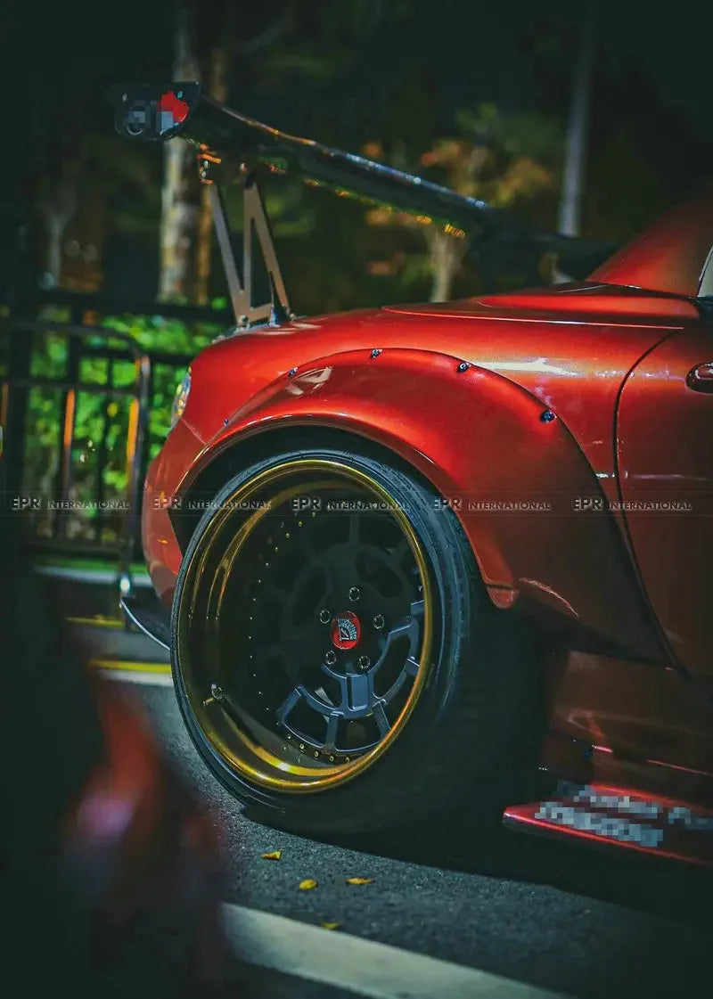 For Mazda MX5 Miata NC Roadster Stance Workz Style Fiberglass Rear Fender With Extension FRP Wheel Flare Arch Wide Body Kit