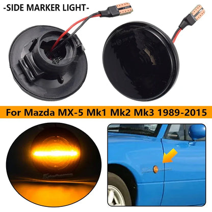 2Pcs Led Dynamic Blinker Indicator Side Marker Turn Signal Light Accessorie For Mazda MX5 Miata Mk1 Mk2 Mk3 1989-2015 Na Nb Nc