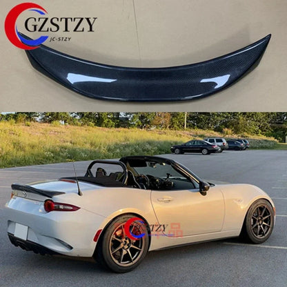 For Mazda MX5 Miata ND RF LMS Style FRP Fiber Glass Unpainted Duckbill Spoiler Trunk Wing Lip Racing Accessories Tuning Trim